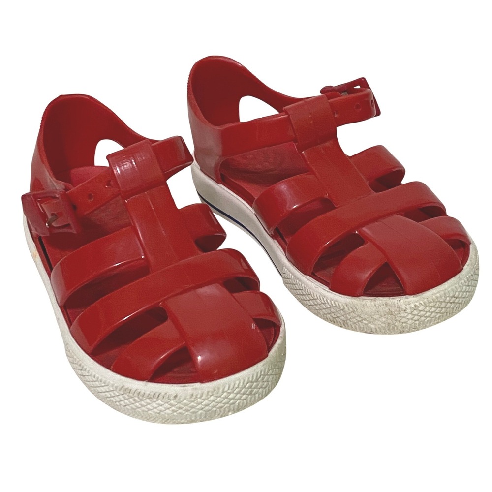 Dolce & Gabbana Baby Girl Jelly Fisherman Sandals Size 6 Red Beach Travel Vacay